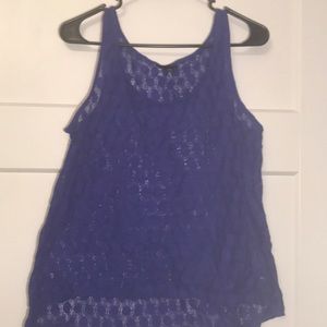 Blue mesh tank top